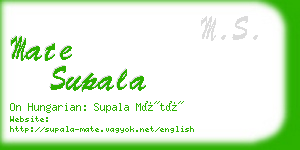 mate supala business card